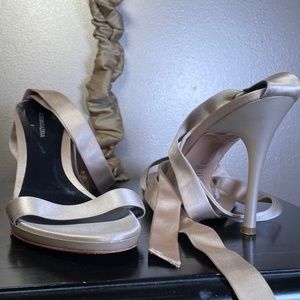 BCBG Maxazira Satin Tie Heels